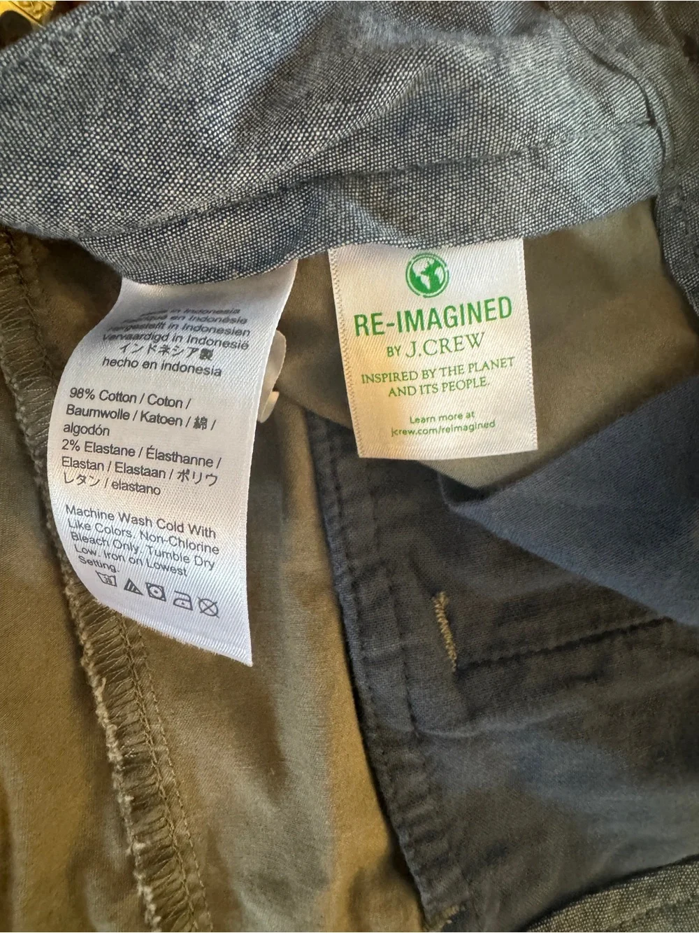J.Crew 9” Stretch Chino Shorts Men’s 31 Olive Green Cotton Blend